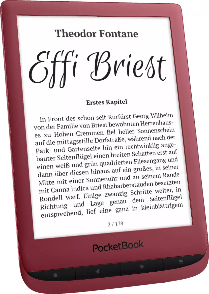 POCKETBOOK E-reader Touch Lux 5 Ruby Red (PB628-R-WW)