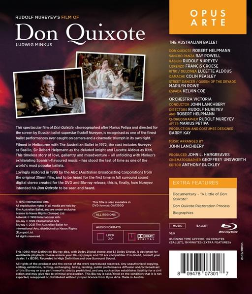 Quixote Nureyev/Helpmann/Lanchbery/State (Blu-ray) of Orch.of Victoria - Film Nureyev\'s Don - Rudolf
