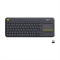 LOGITECH K400 Plus Kabellose TV-Tastatur mit Touchpad, Programmierbare Multimedia-Tasten Schwarz