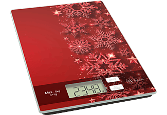 VOG & ARTHS 57267N Konyhai mérleg, karácsony, piros, max 5 kg