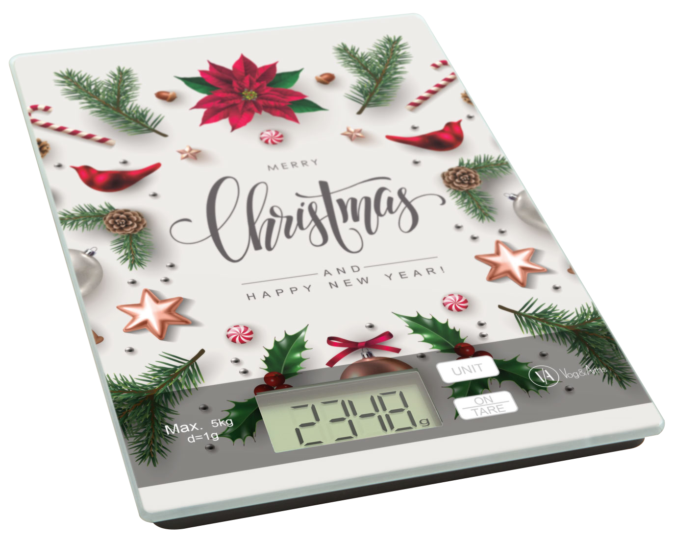 VOG UND ARTHS 57267P Konyhai mérleg, karácsonyi, max 5 kg