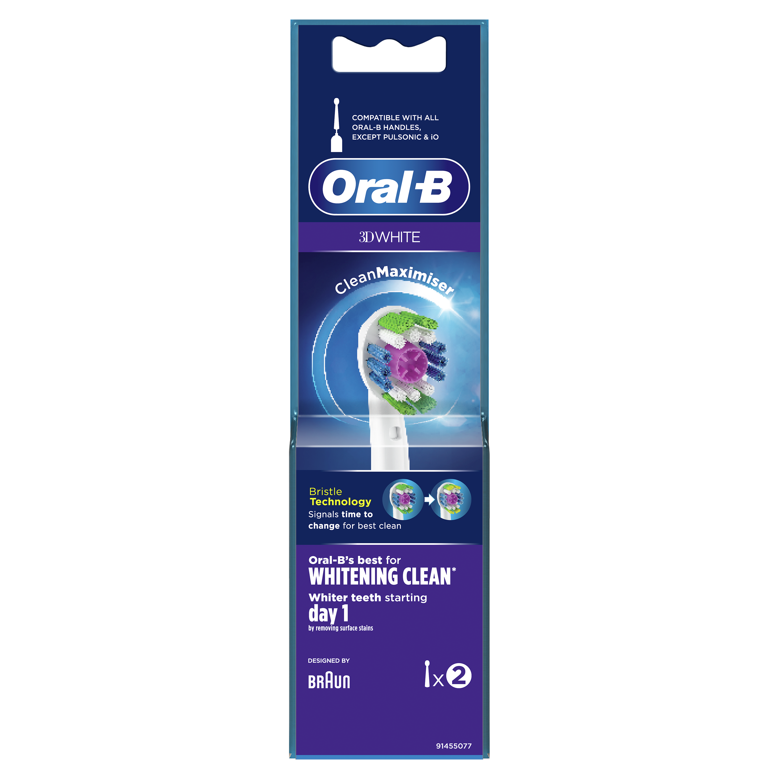 ORAL-B EB18-2 3D White pótfej, 2db, Rainbow 