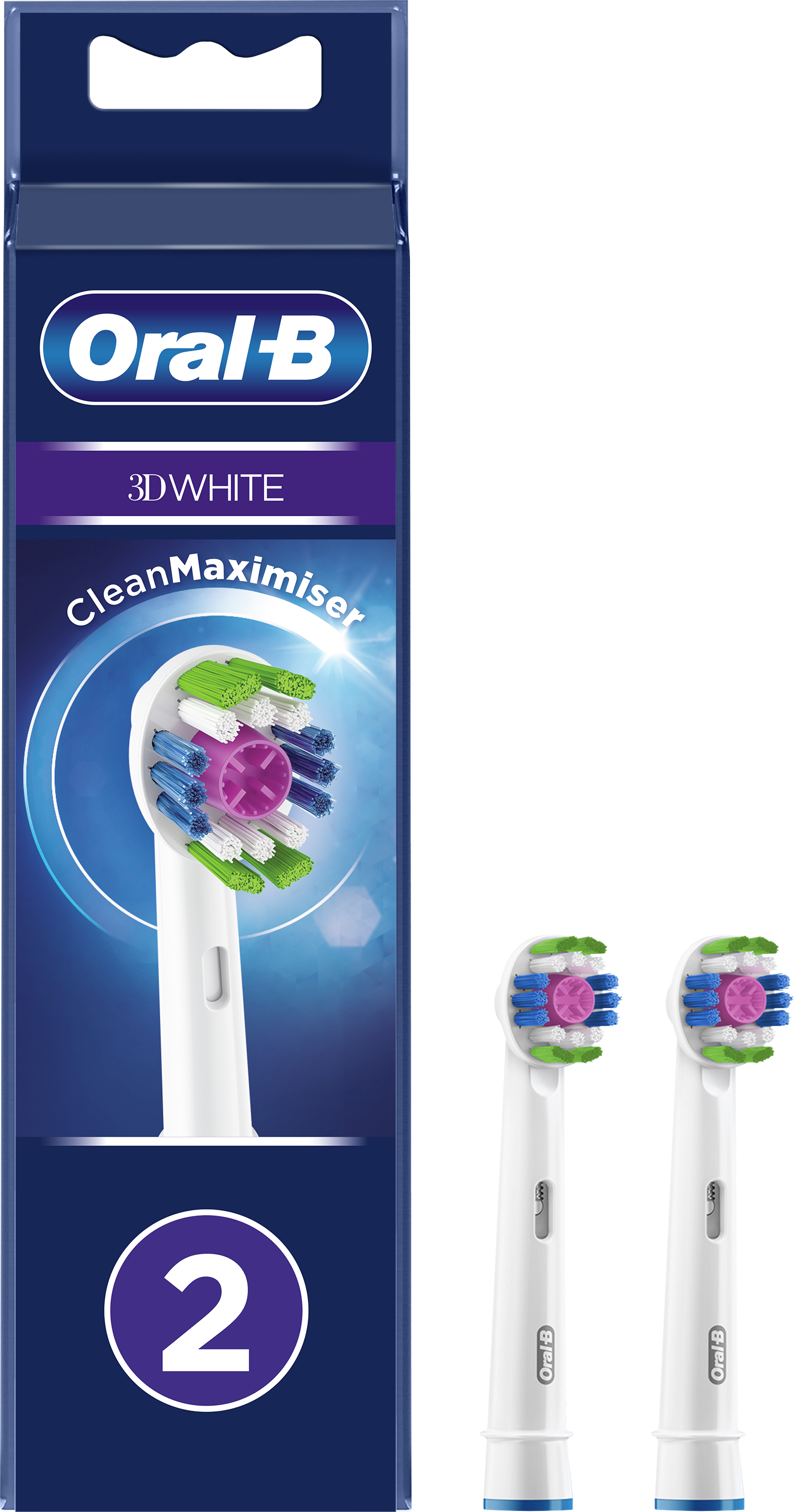 ORAL-B EB18-2 3D White pótfej, 2db, Rainbow 