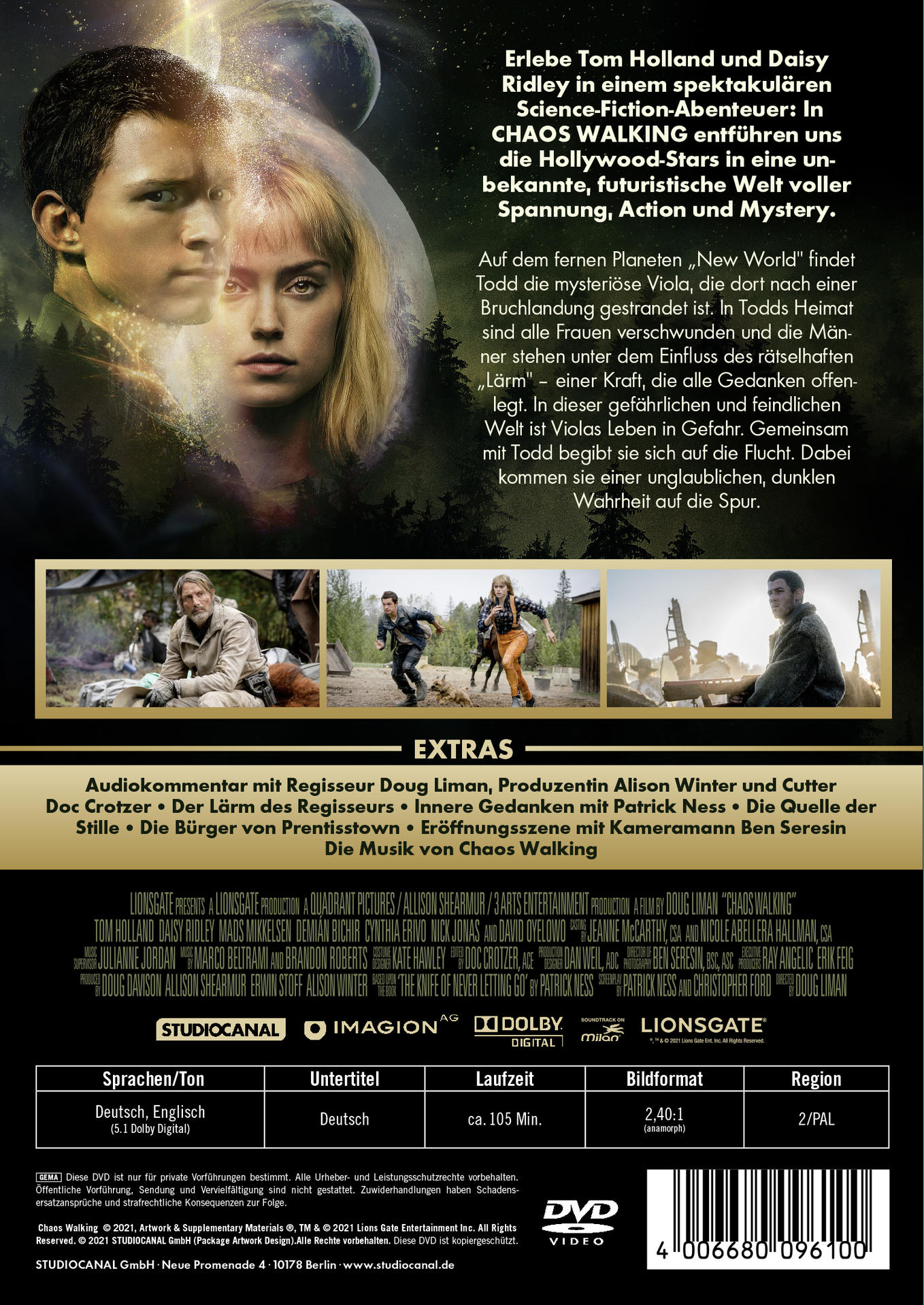 DVD-Hülle mit Schauspielern, Filmtitel und Informationen, auf Deutsch.