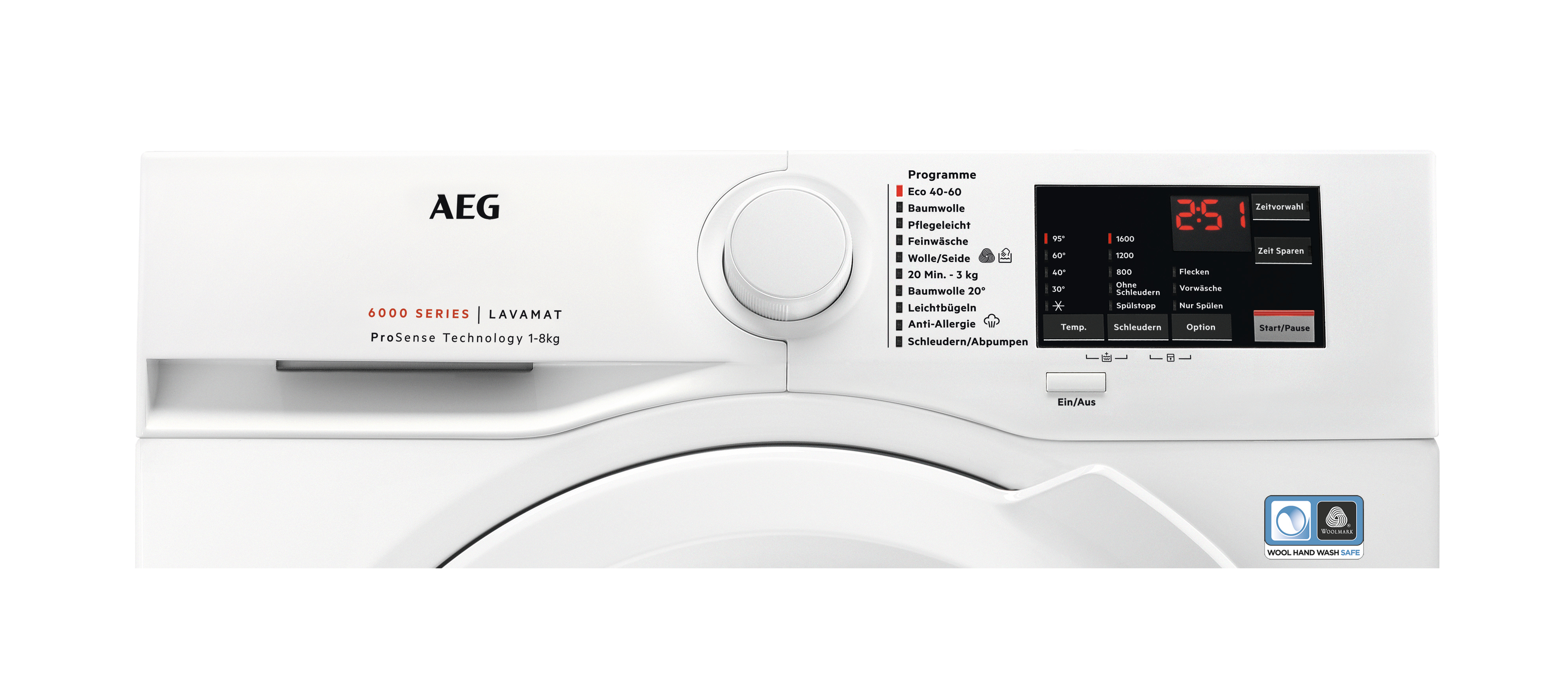 AEG L6FBF56680 Serie 6000 mit ProSense Mengenautomatik Waschmaschine (8 kg, 1551 U/Min., B, Ja)