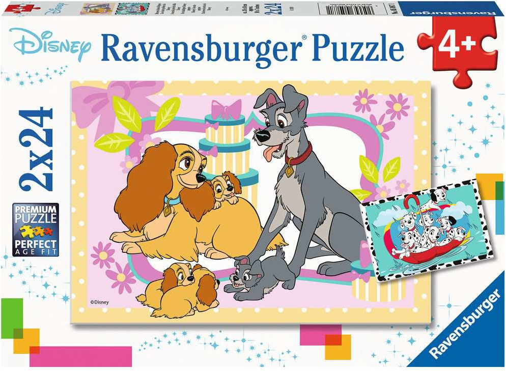 Puzzel Disney Lady & The Tramp - 2x24 stks
