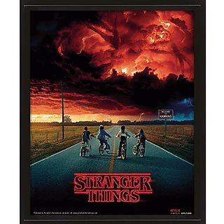Póster - Sherwood Stranger Things (Mind Flayer), 3D, 29 cm, Con marco negro, Multicolor