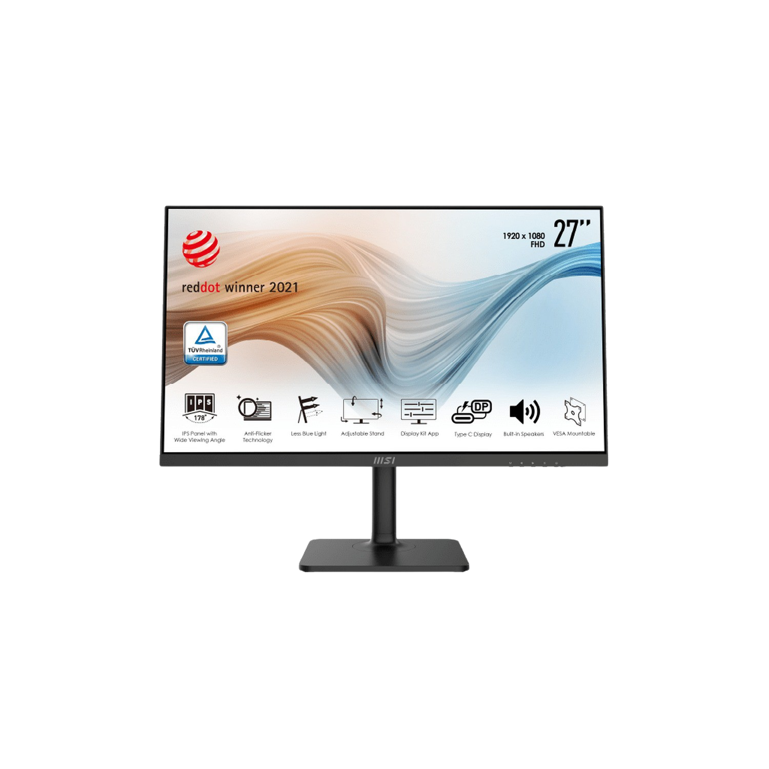 Msi Modern Md271p monitor business 27” panel ips 1920 x 1080 75hz pro confort visual soporte ajustable 4 posiciones montaje vesa puertos tipo y hdmi negro 27 led fullhd reacondicionado gaming 9s63pa49h001 5 1x 1.4 usbc entrada salida 75 27´´ 27“ 686