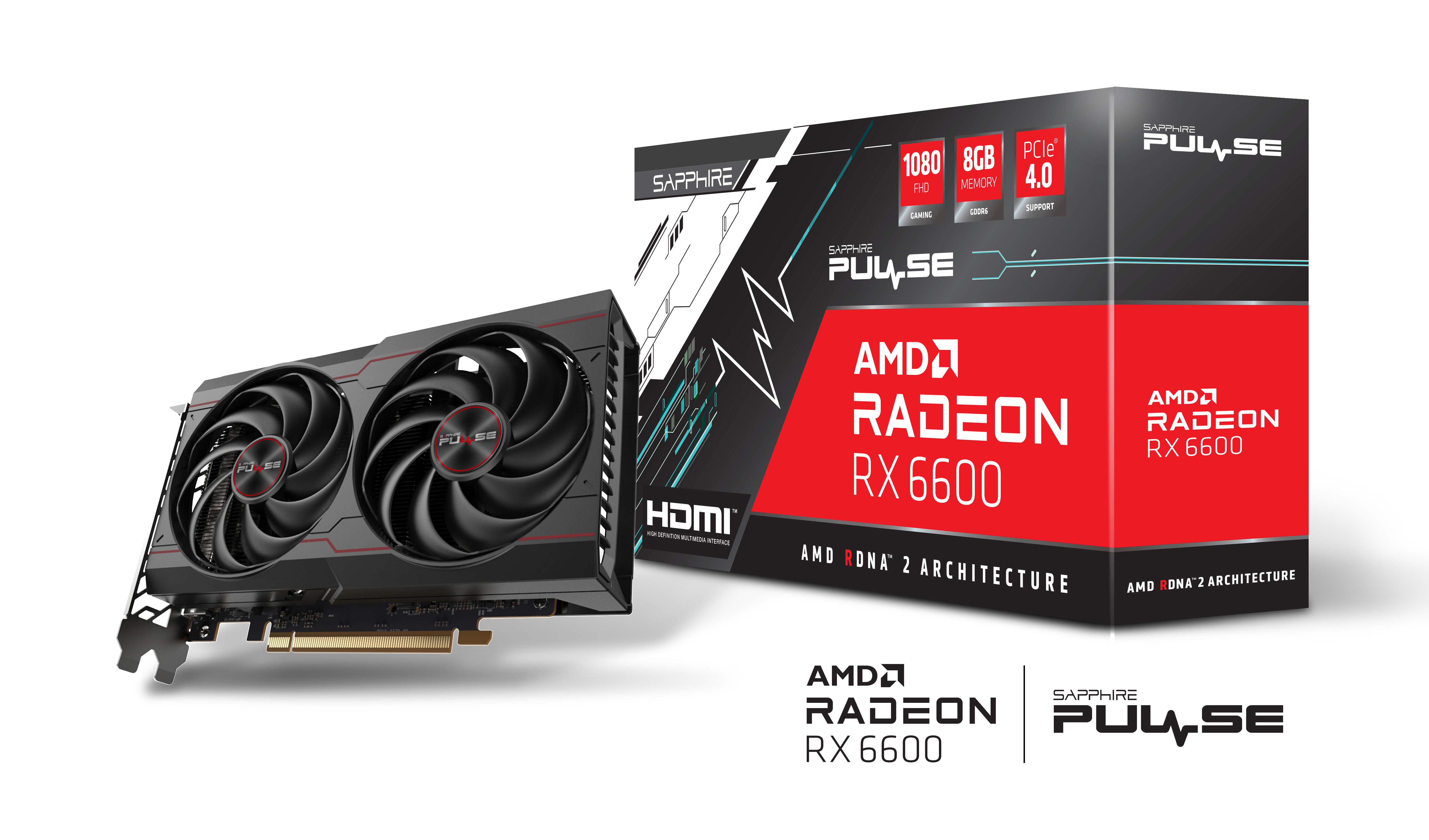 SAPPHIRE Radeon Pulse RX 6600 8GB (11310-01-20G) (AMD, Grafikkarte)