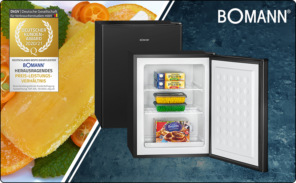 BOMANN GB 7236 Gefrierbox (E, 632 mm hoch, Schwarz, 42 l)