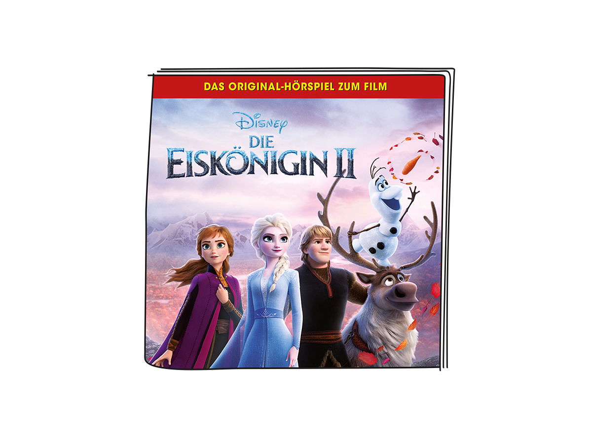 Frozen 2 DVD-Cover mit Anna, Elsa, Kristoff, Olaf und Sven auf weißem Hintergrund.