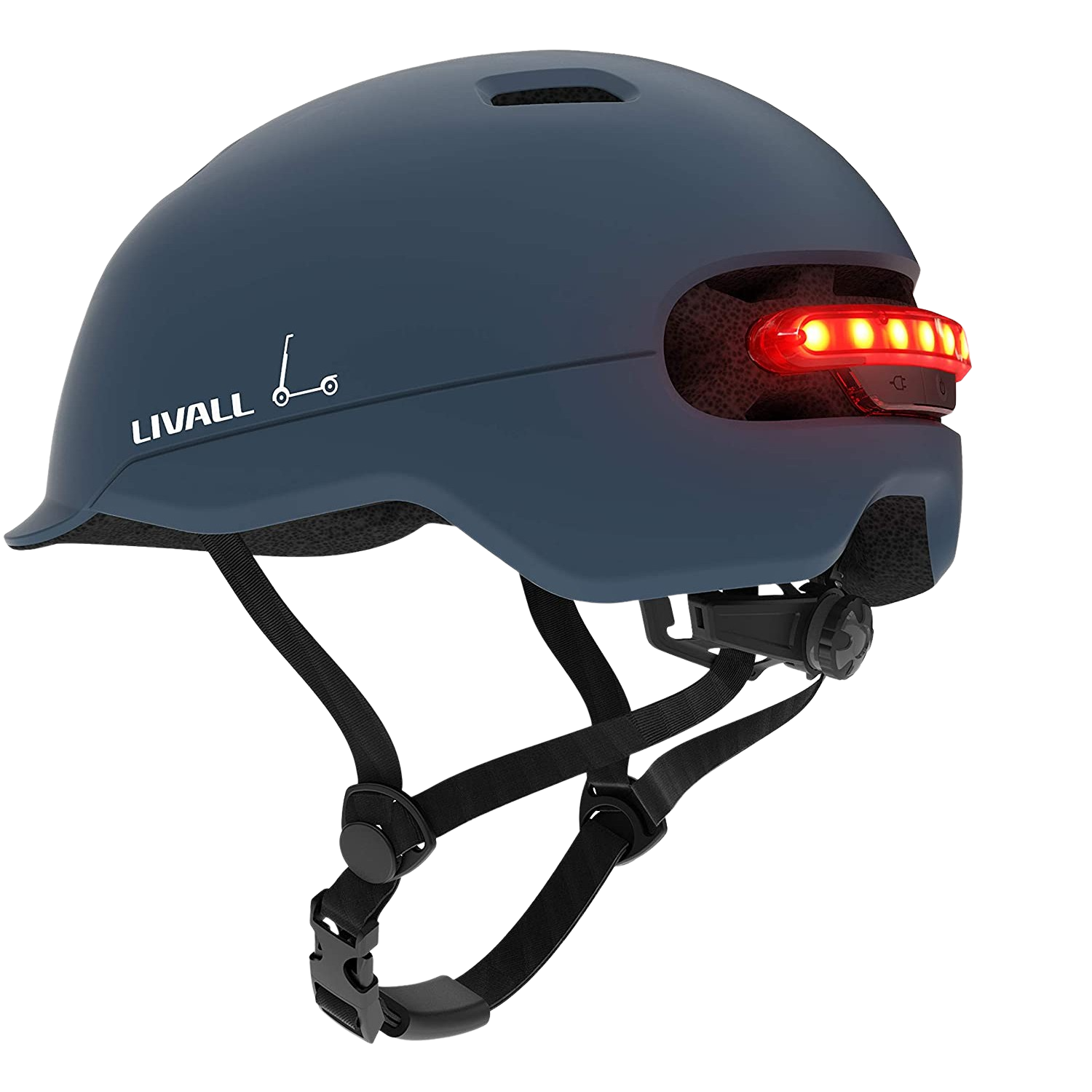 Casco Livall C20 luz trasera talla m 54 58 cm azul de ciclismo
