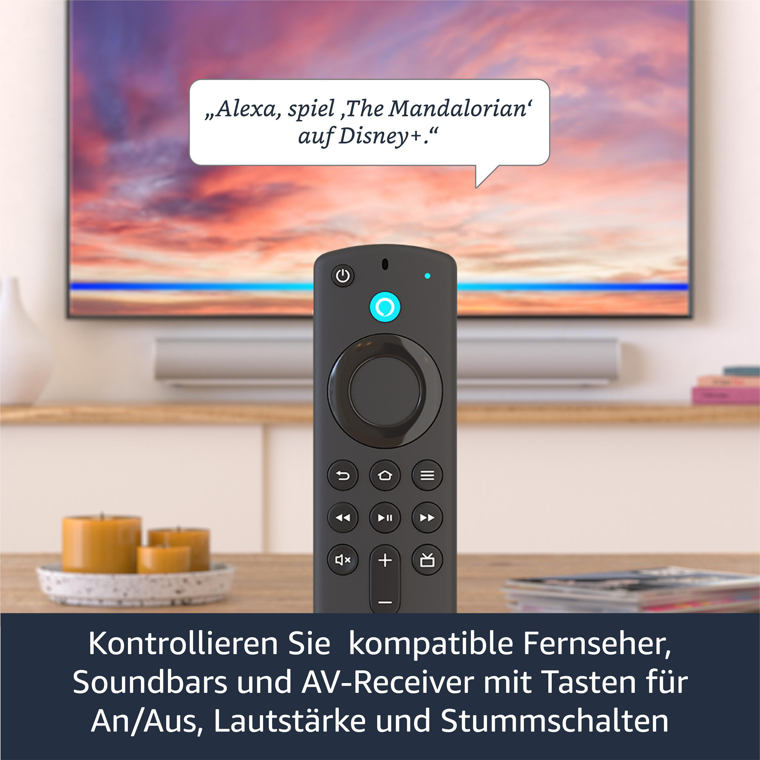 AMAZON Fire Stick 4K mit Alexa-Sprachfernbedienung Streaming Stick 8 GB, Schwarz