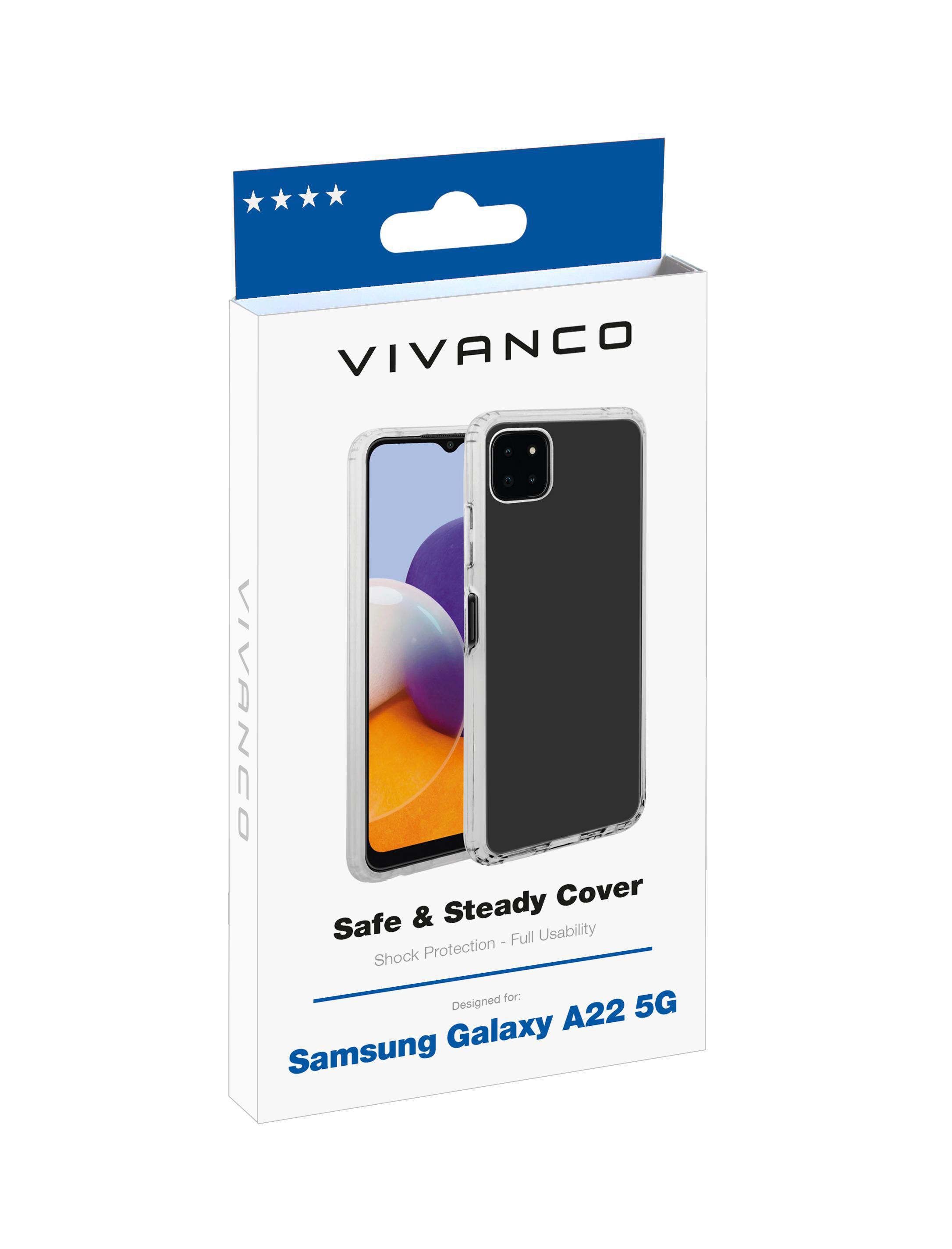 VIVANCO Safe and Steady, Backcover, 5G, Samsung, Transparent A22 Galaxy