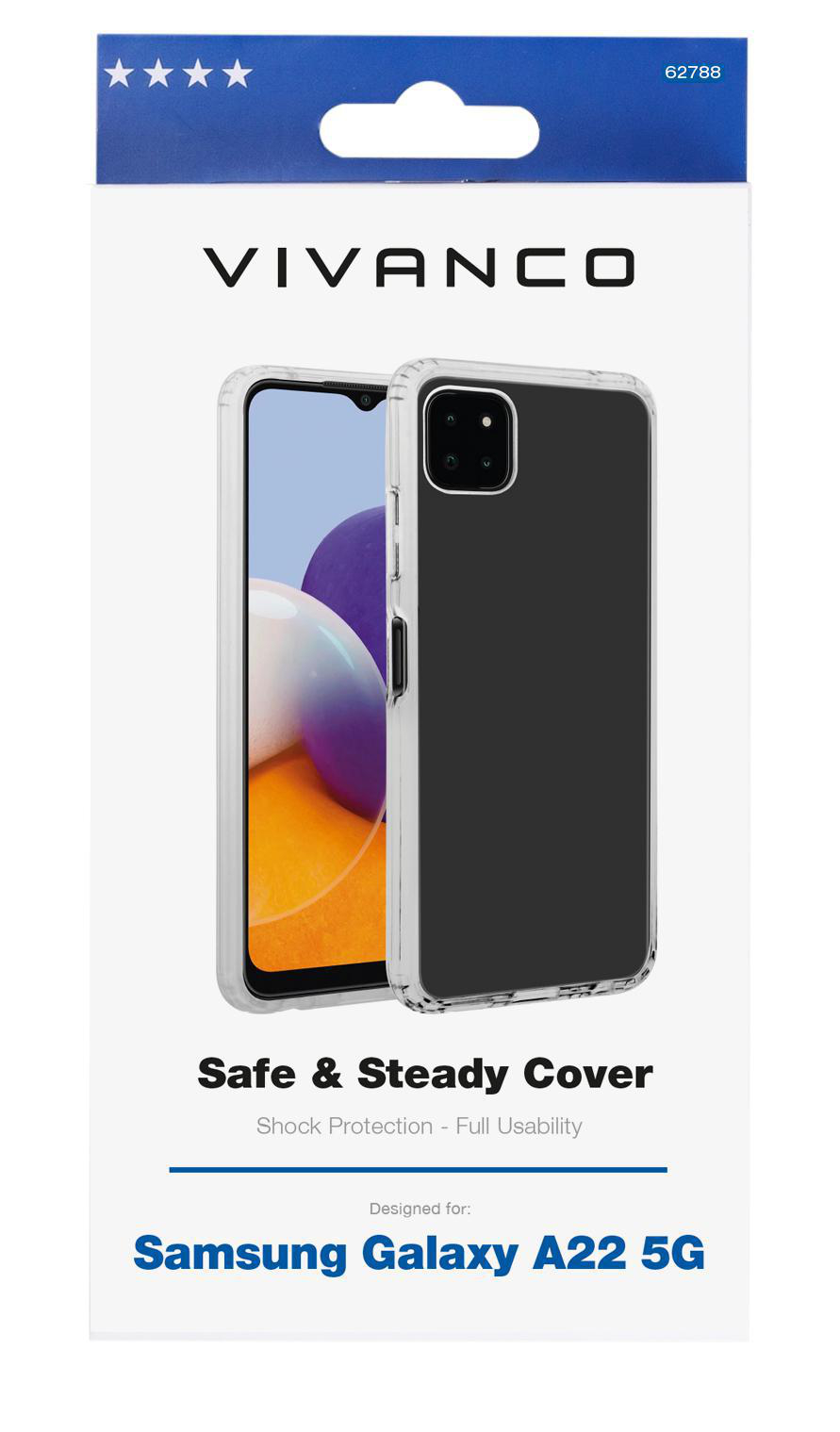 VIVANCO Safe and Steady, Backcover, 5G, Samsung, Transparent A22 Galaxy