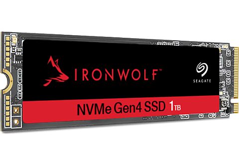 SEAGATE 1TB SSD Festplatte IronWolf 525 NAS, Intern, NVMe Gen4, R5000/W4400 MB/s, Schwarz/Rot
