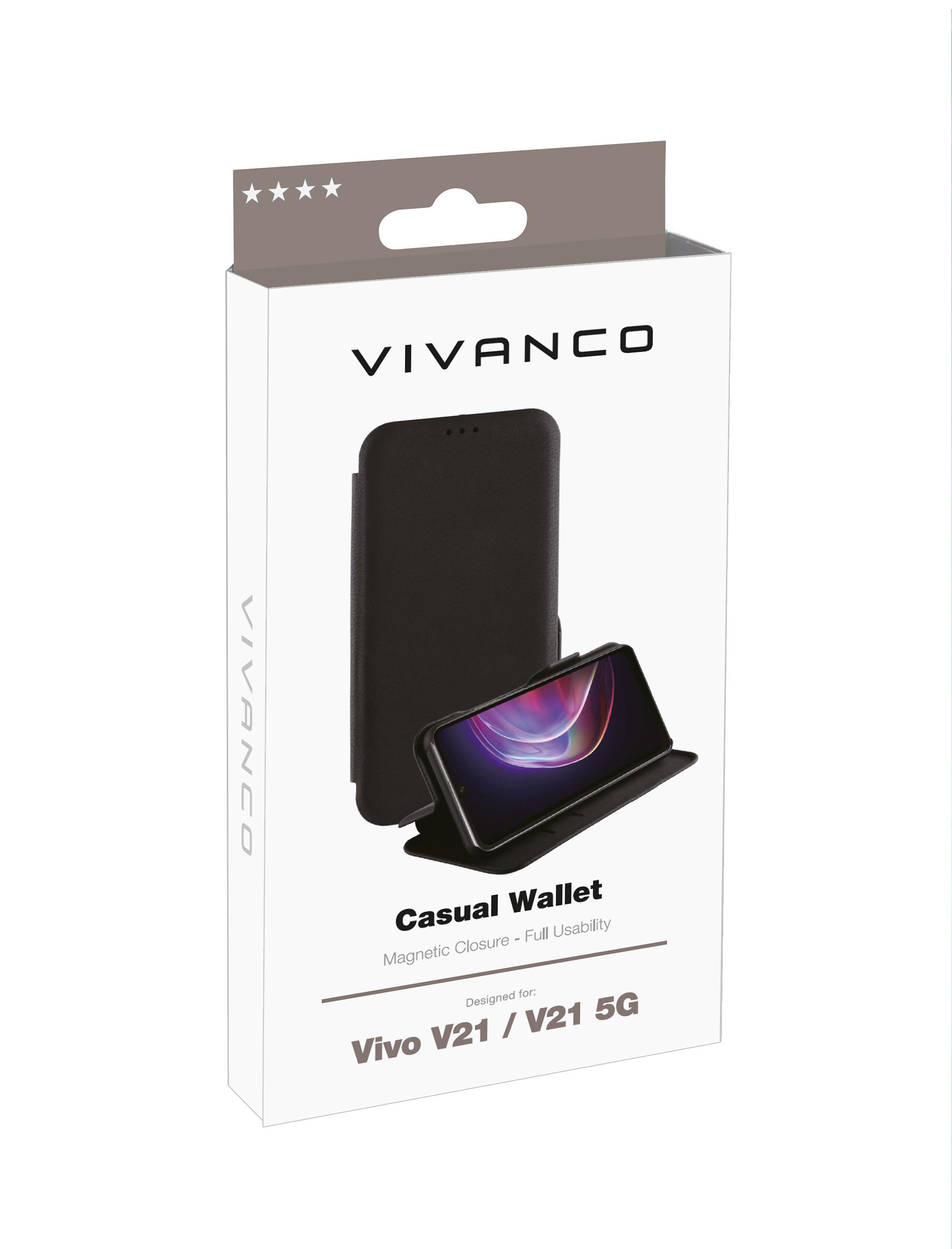 V21, Wallet, Vivo, VIVANCO Bookcover, Casual Schwarz