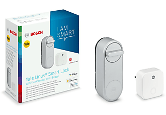 BOSCH Smart Home, Yale Linus® Smart Lock inkl. WiFi Bridge Türschloss, Silber