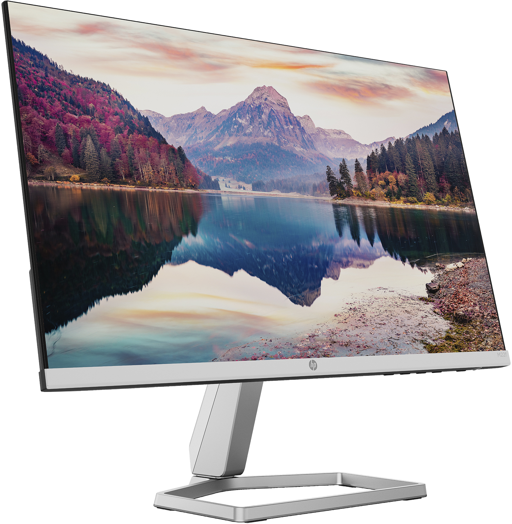 Computermonitor mit malerischem Hintergrund.