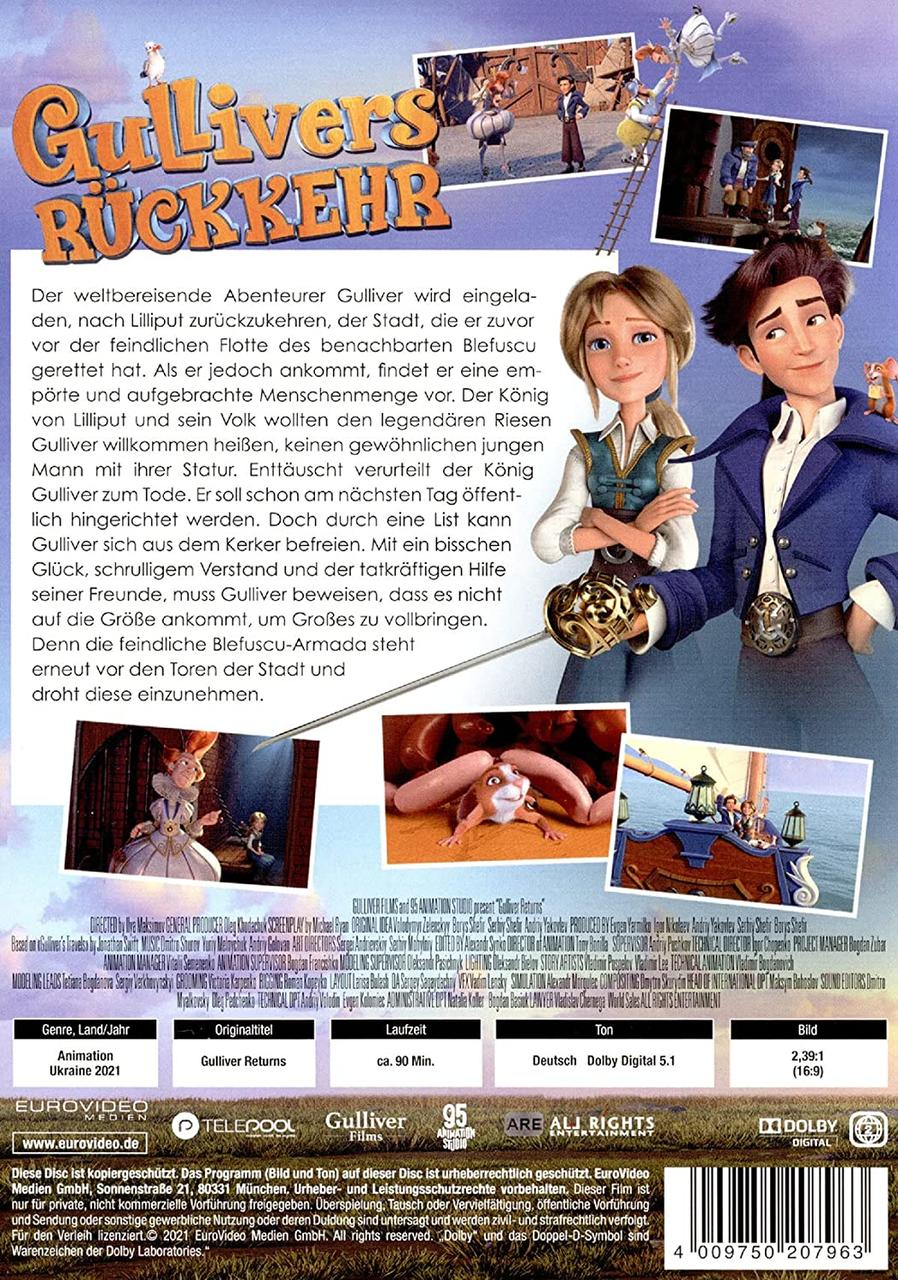 Rückseite einer DVD-Hülle mit Filmbildern und deutschem Text.