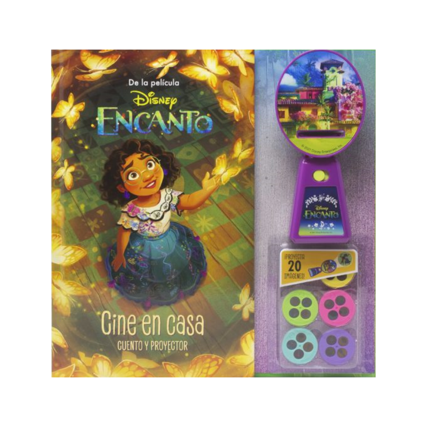 Encanto. Cine Casa cuento y proyector libro de disney español