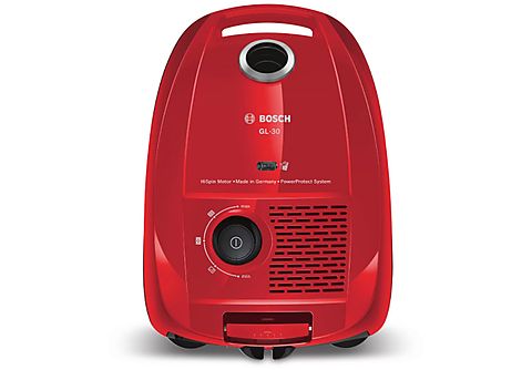 Aspirador con bolsa - Bosch BGL3A317, 600 W, 4 l, 79 dB, Tecnología QuattroPower, Trineo, Rojo