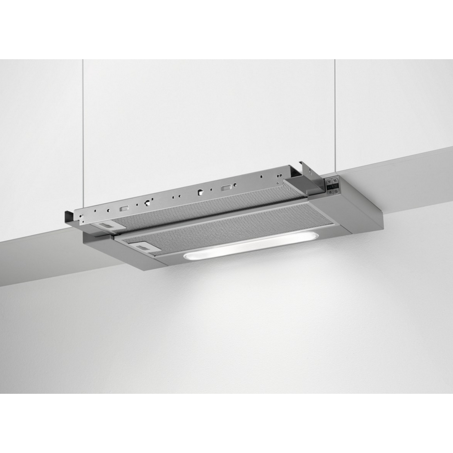 Campana - AEG DPB5650M, Telescópica, 537m3/h, LED, Clase A, Inox