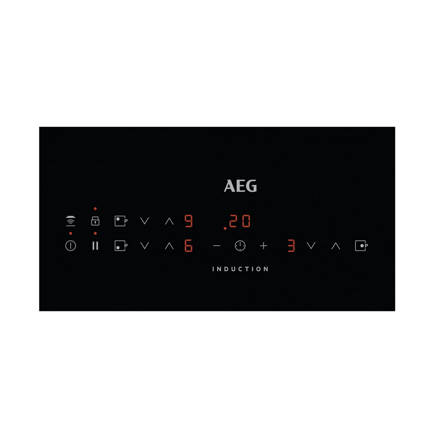 Encimera - AEG IKK63302FB, Integrable, Inducción, Eléctrica, 3 zonas, 7350W, Hob2Hood, 60 cm, Negro