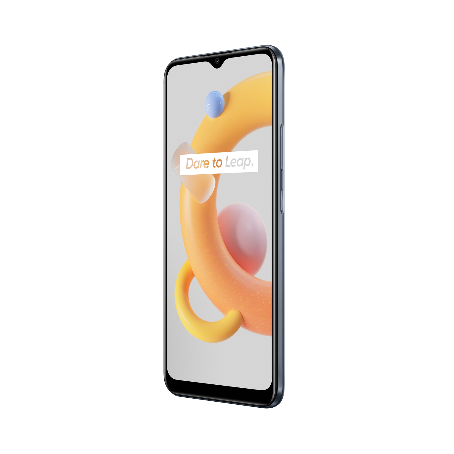 Se muestra un teléfono inteligente en una funda. La pantalla muestra un fondo abstracto colorido.