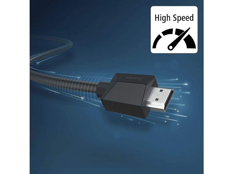Hama HDMI Anschlusskabel HDMI-A Stecker, HDMI-A Stecker 1.50 m Schwarz 00205005 4K UHD HDMI-Kabel