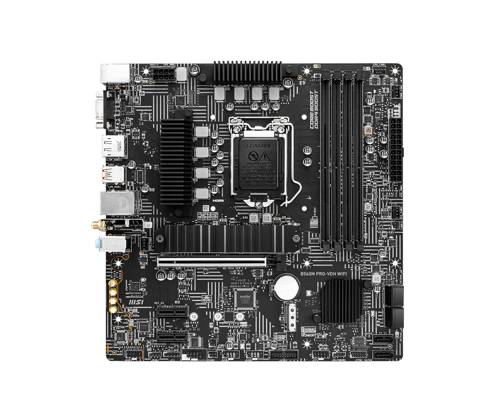 MSI B560M Pro-VDH WiFi Soket 1200 DDR4 5066 (OC) PCI-E Gen 4 ,M.2 USB3.2  1x 2.5G LAN Wi-Fi 6 mATX Anakart