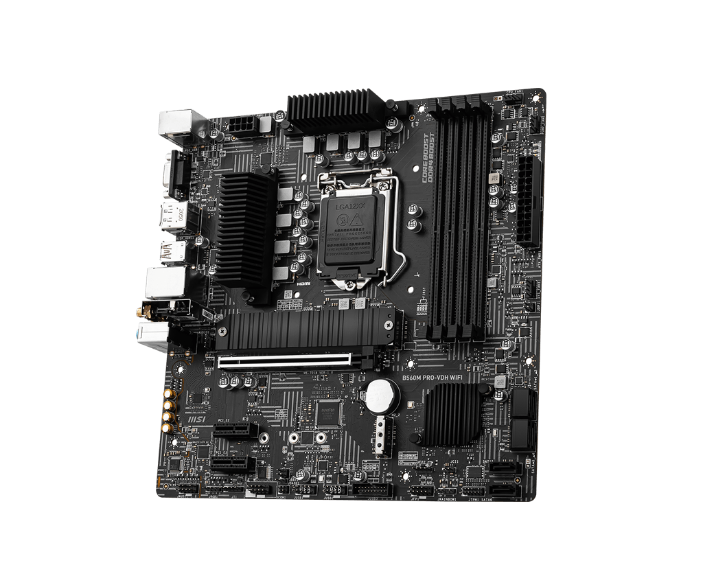 MSI B560M Pro-VDH WiFi Soket 1200 DDR4 5066 (OC) PCI-E Gen 4 ,M.2 USB3.2  1x 2.5G LAN Wi-Fi 6 mATX Anakart