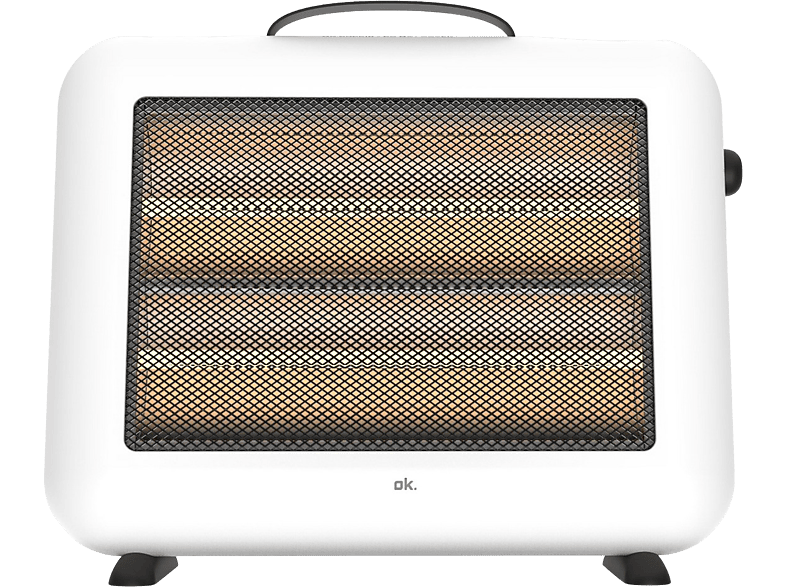 REACONDICIONADO Seminuevo Muy bueno Estufa eléctrica - ok. OHH 80221, 800 W, 10 m², 2 Potencias, Luces indicadoras, Blanco