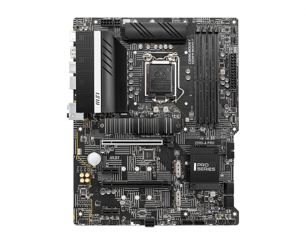 MSI Z590-A Pro Soket 1200 DDR4 5333 (OC) PCI-E Gen 4 ,M.2, USB3.2 1x 2.5G LAN ATX Anakart