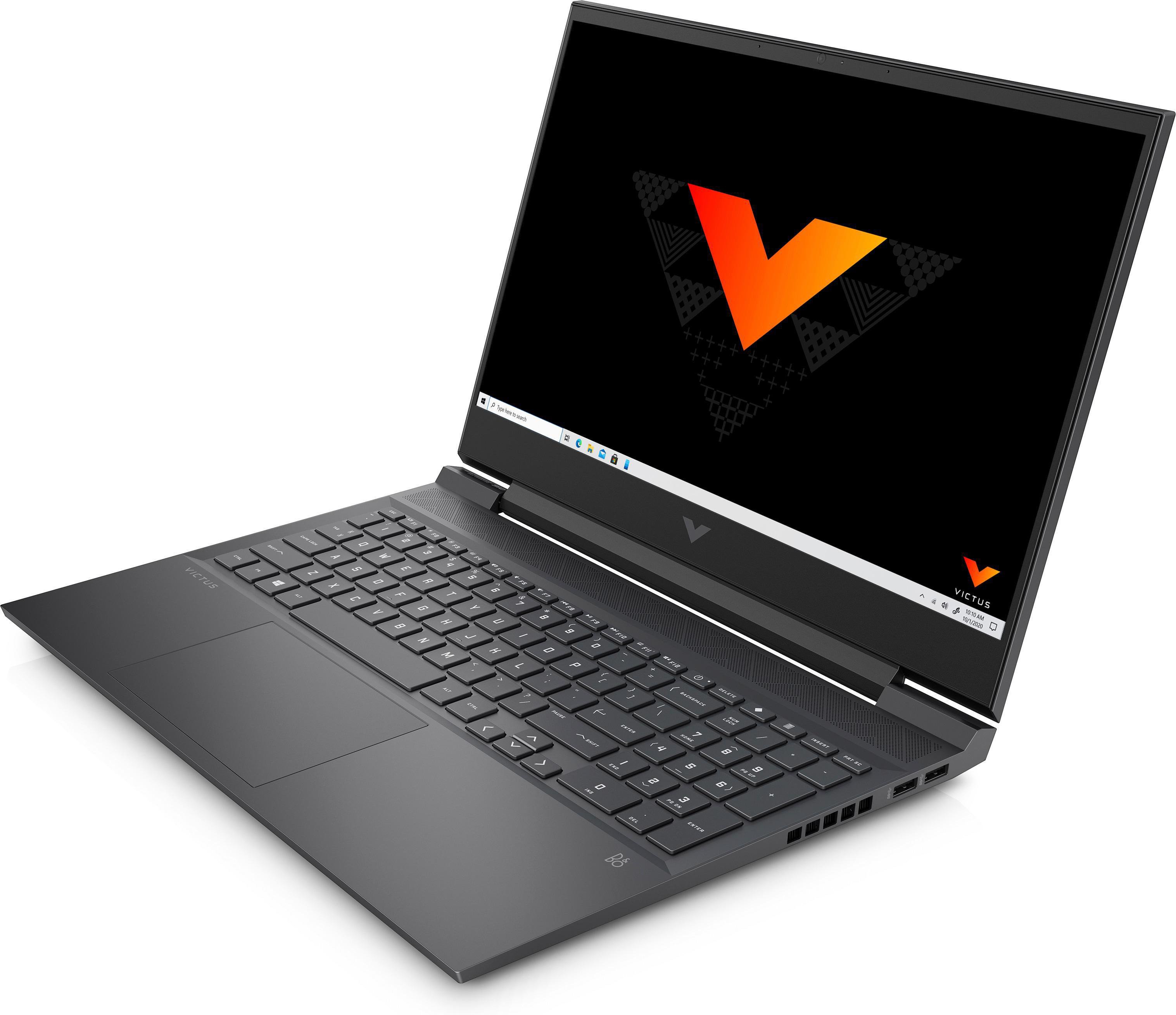 VICTUS Mica Gaming NVIDIA, Windows Ti, 512 Notebook, GeForce 16-D0377NG, RTX™ Prozessor, Silver Zoll Display, Intel® Bit) 16,1 mit (64 HP i7-11800H 3050 10 RAM, GB Home 16 GB SSD,