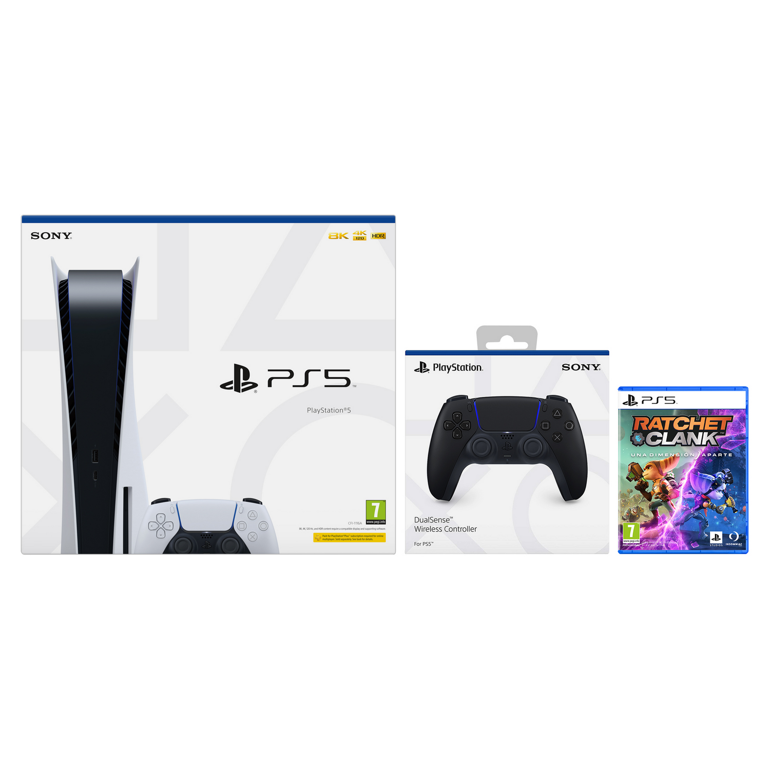Consola - Sony PS5, 825 GB, 4K + Ratchet & Clank: Una Dimensión Aparte + Mando DualSense™ Wireless Controller