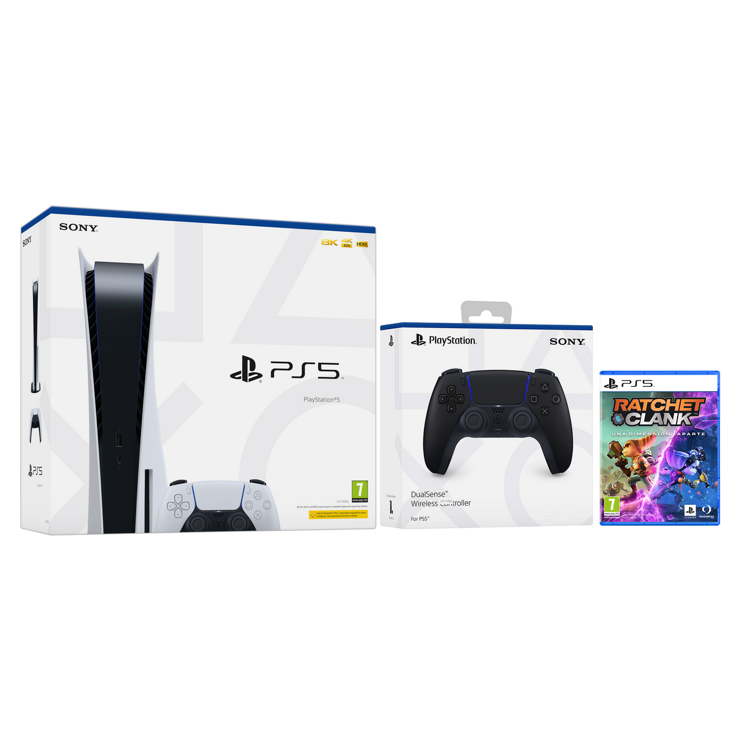 Consola - Sony PS5, 825 GB, 4K + Ratchet & Clank: Una Dimensión Aparte + Mando DualSense™ Wireless Controller