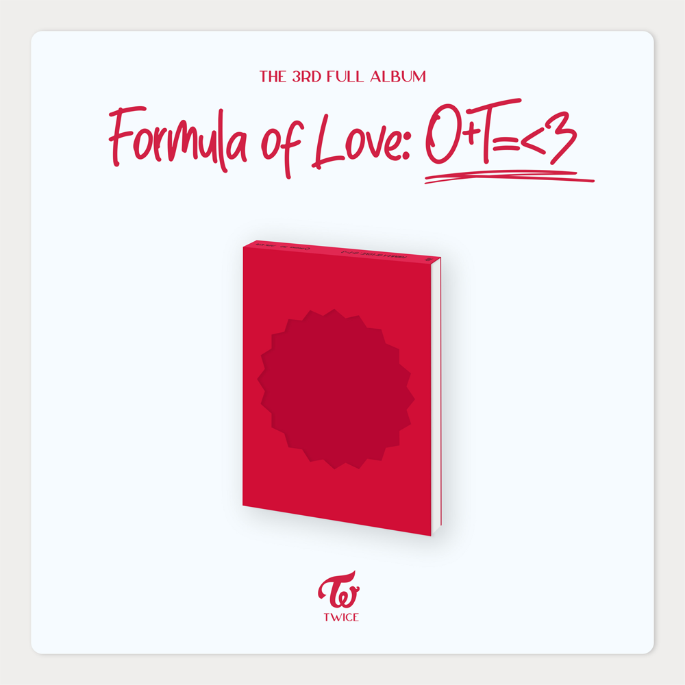 Piros album borító, "Formula of Love: O+T=<lt/>3" felirattal, fehér háttéren.