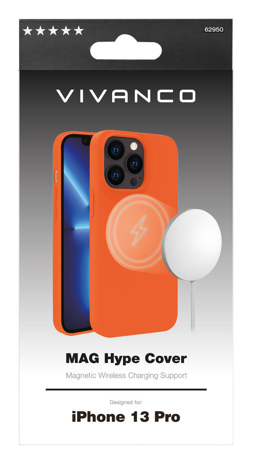 Orange 13 Mag VIVANCO Backcover, Apple, Pro, Hype, iPhone