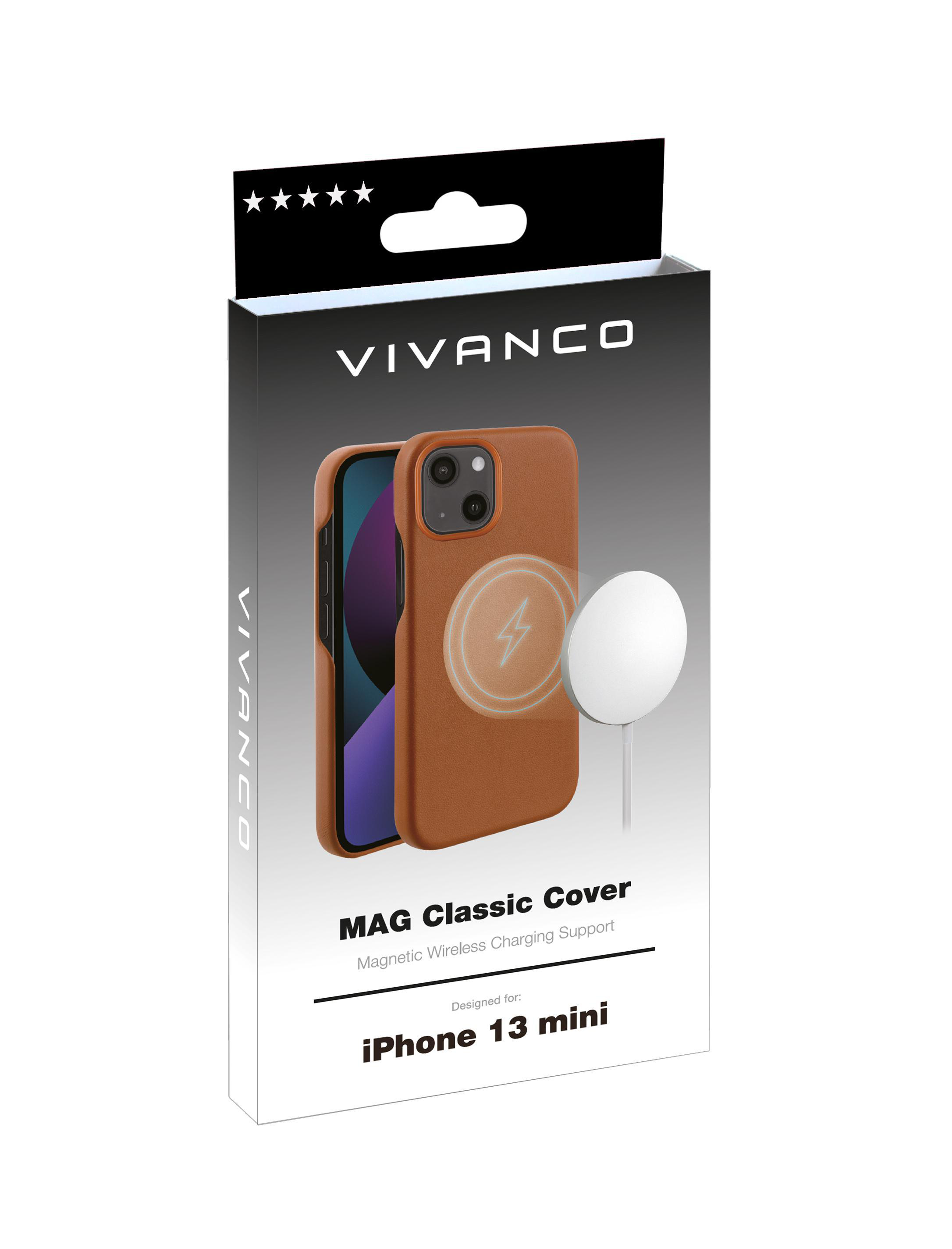 VIVANCO Mag Classic, Backcover, Braun 13 Apple, iPhone Mini