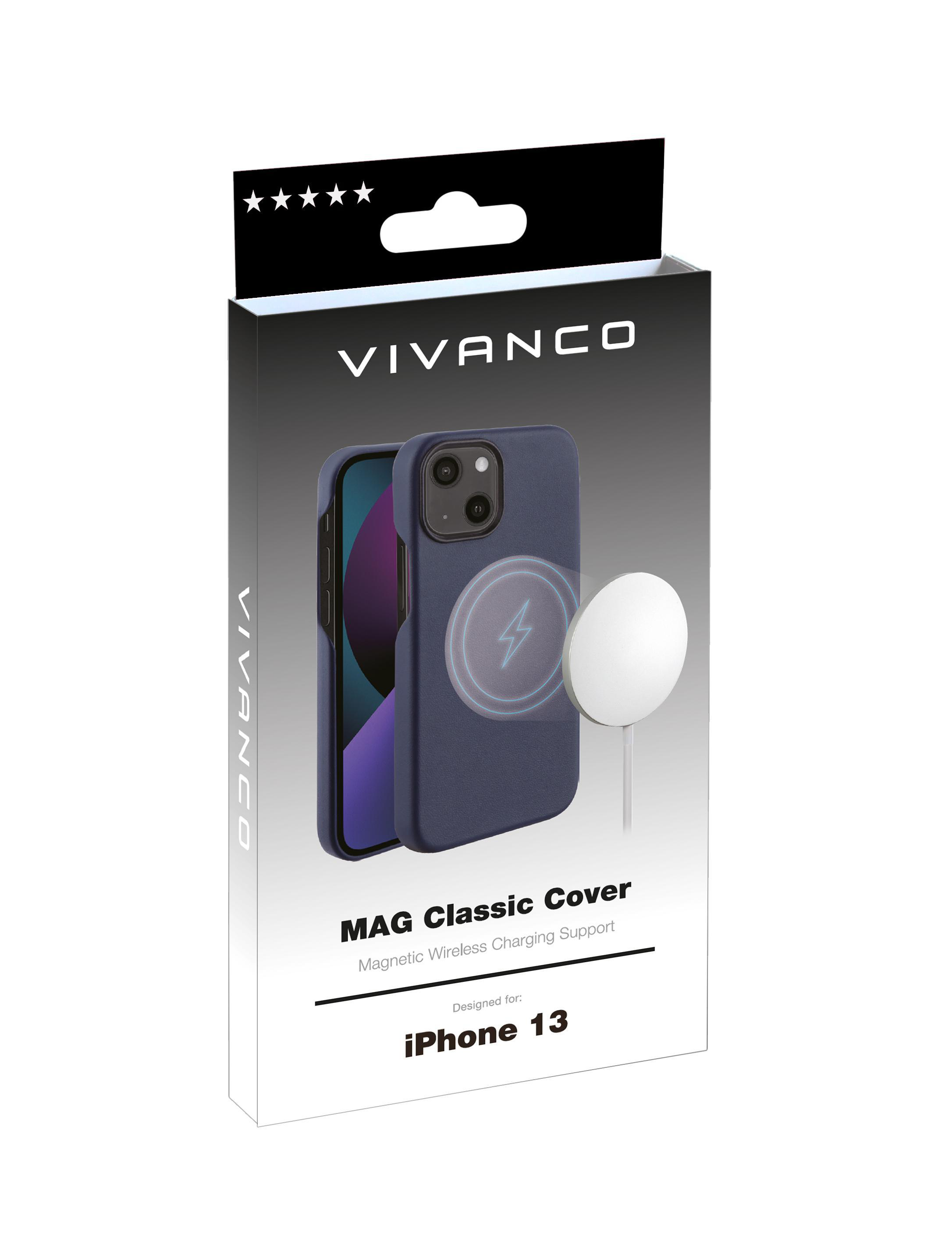 VIVANCO Mag iPhone Classic, 13, Blau Backcover, Apple