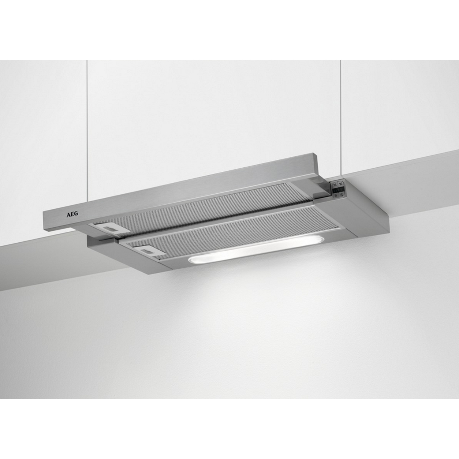Campana telescópica - AEG DPB5652M, 3 velocidades + intensiva, 674 m³/h, 60 cm, Inox