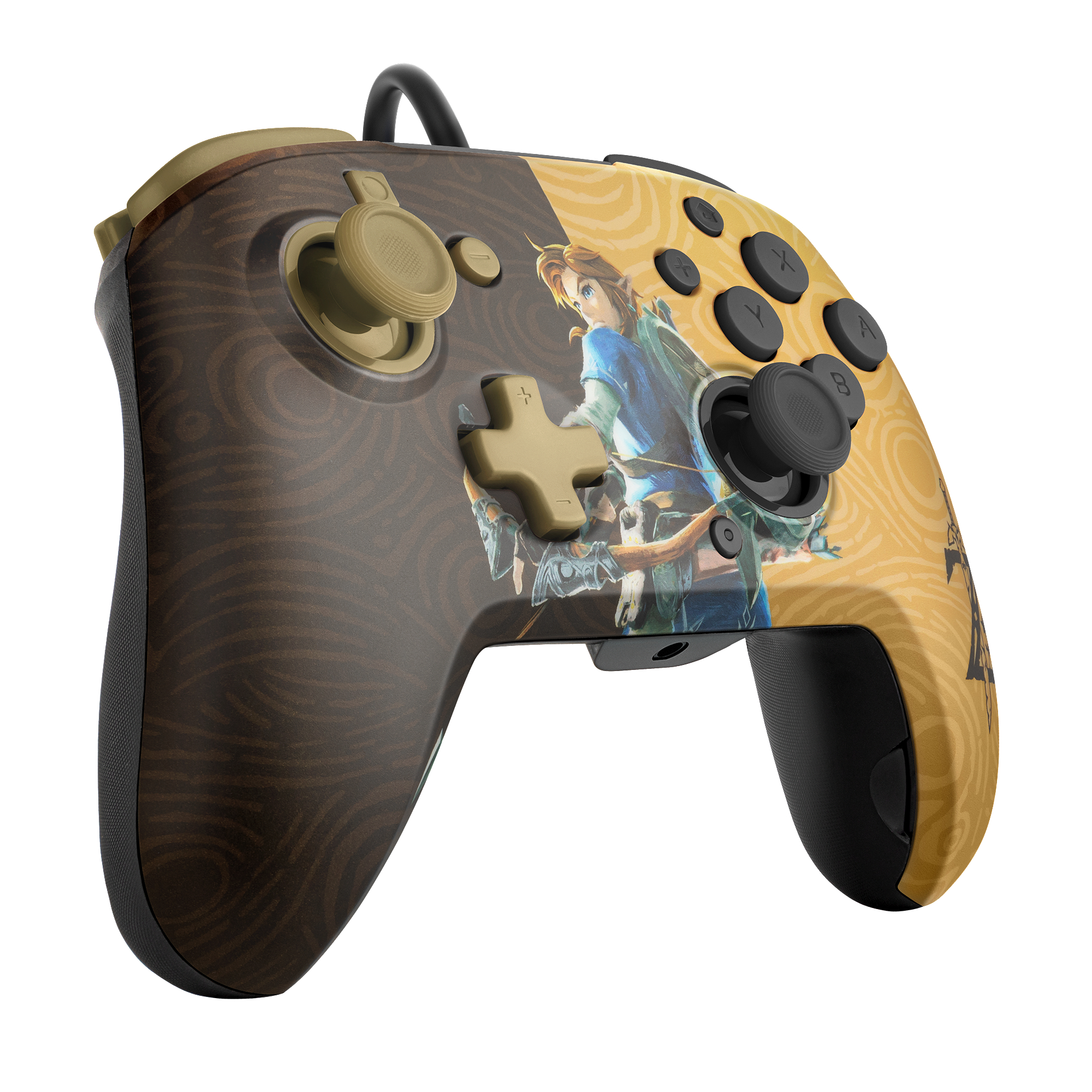 PDP LLC Faceoff Deluxe + Audio Zelda Controller Gold/Braun für Nintendo Switch