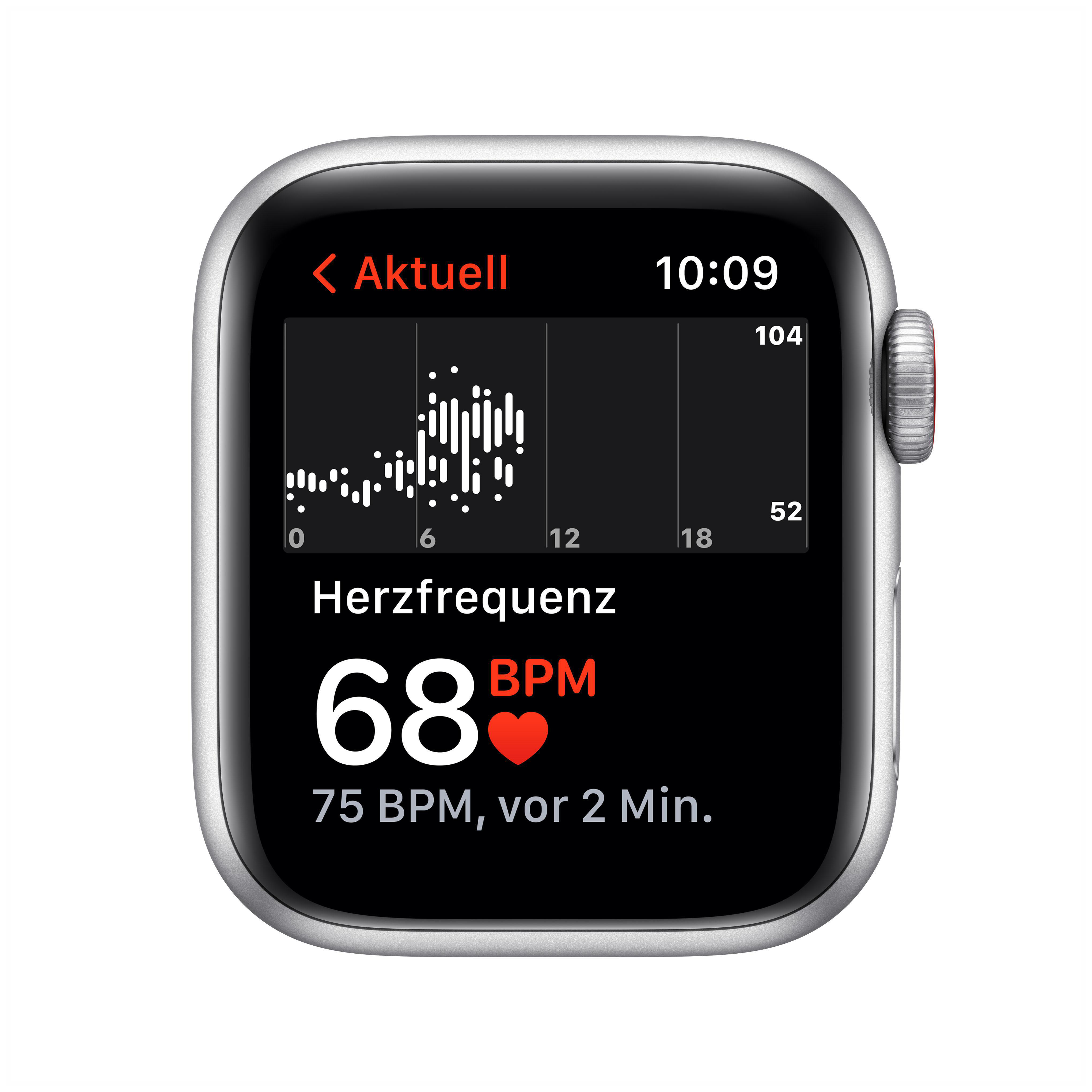 Smartwatch 40mm 200 + Silber Cellular) Watch Pure - Fluorelastomer, mm, (GPS Nike SE Armband: 130 Platinum/Schwarz, APPLE Gehäuse: