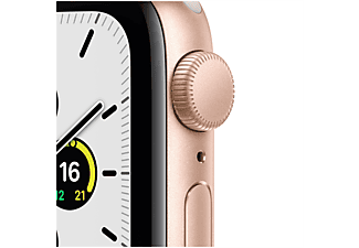 APPLE Watch SE (GPS) 40mm Smartwatch Aluminium Fluorelastomer, 130 - 200 mm, Armband: Polarstern, Gehäuse: Gold