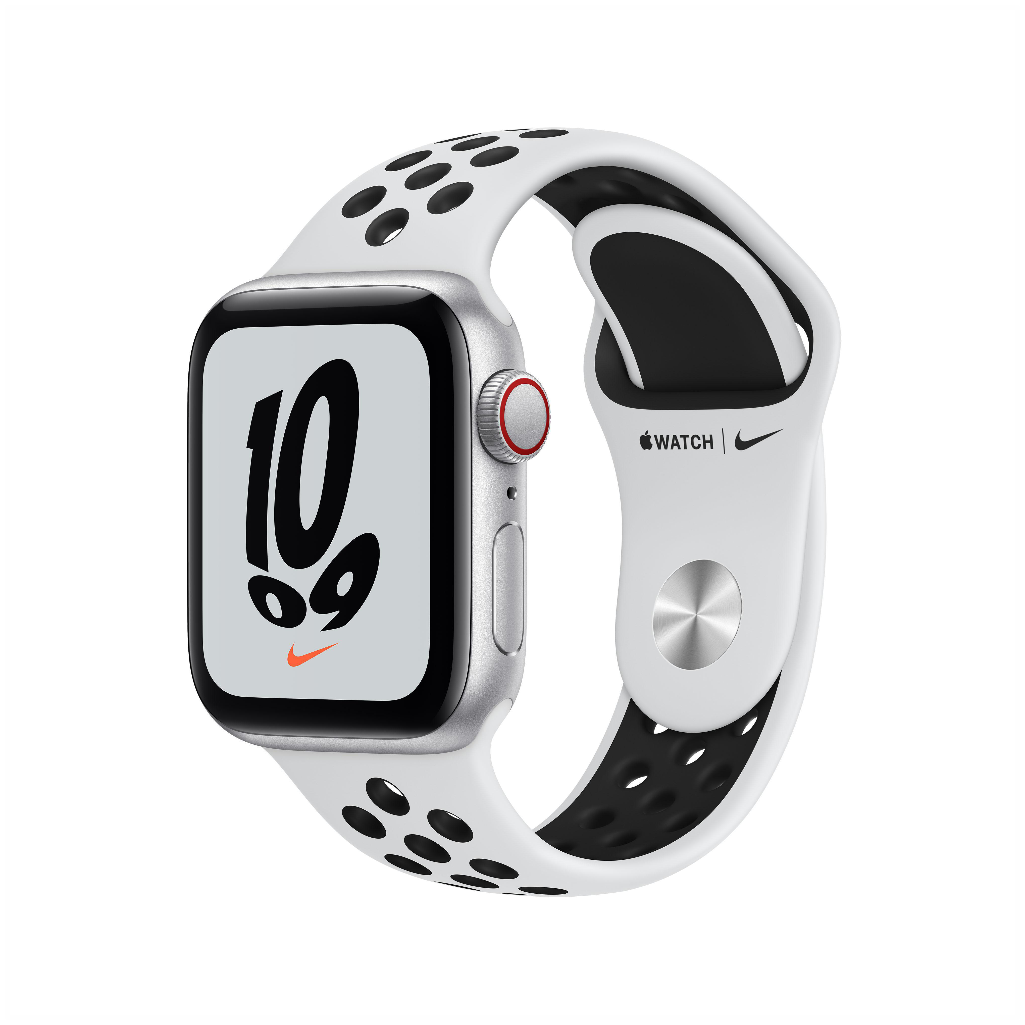 - Platinum/Schwarz, Pure 40mm mm, Smartwatch Gehäuse: Armband: 130 Watch Nike 200 Fluorelastomer, Cellular) APPLE SE Silber + (GPS