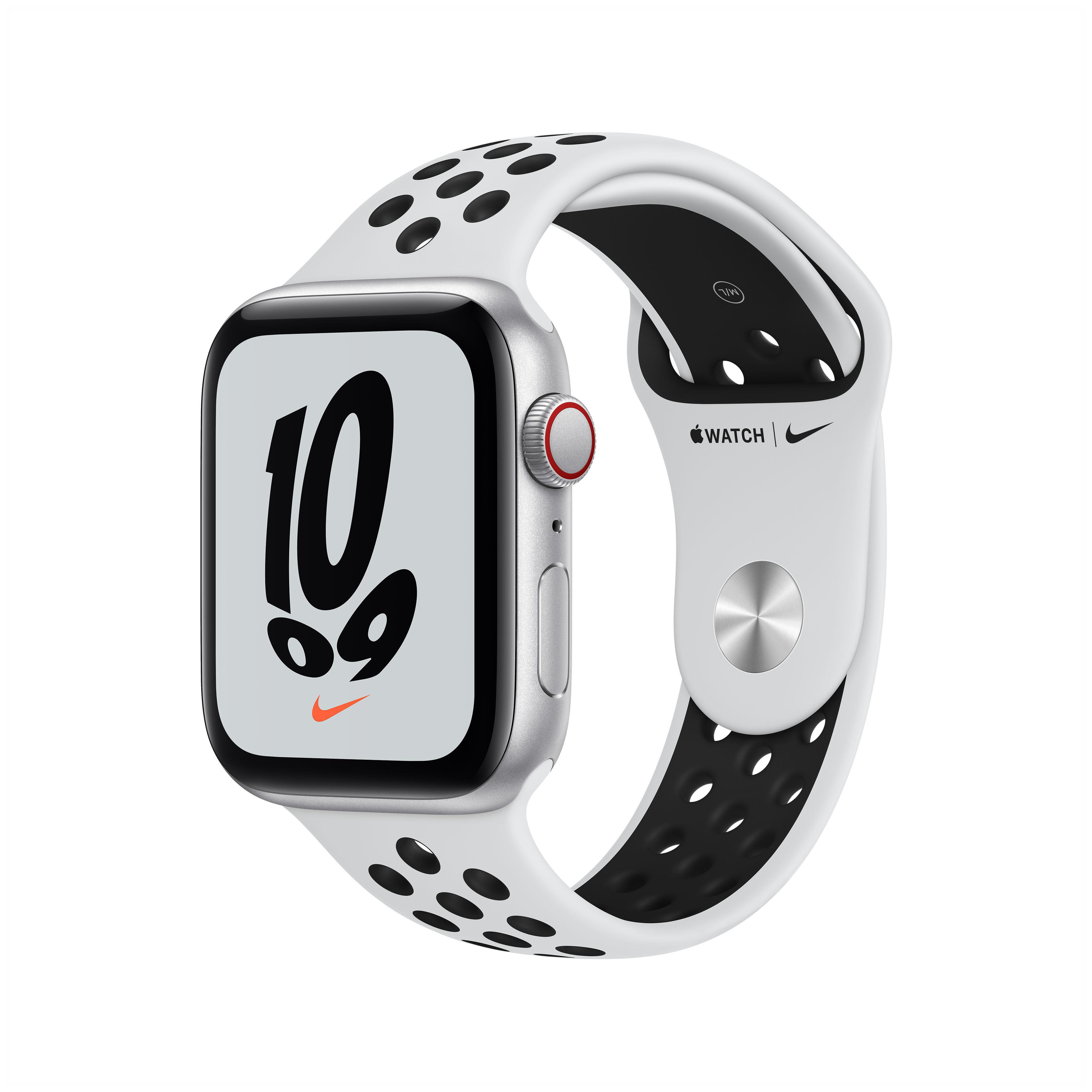 mm, APPLE + Silber Fluorelastomer, - 220 Watch Pure Cellular) (GPS SE Armband: Smartwatch Gehäuse: Nike 140 44mm Platinum/Schwarz,