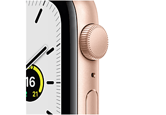 APPLE Watch SE (GPS) 44mm Smartwatch Aluminium Fluorelastomer, 140 -220 mm, Armband: Polarstern, Gehäuse: Gold