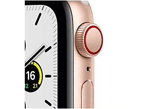 APPLE Watch SE (GPS + Cellular) 40mm Smartwatch Aluminium Fluorelastomer, 130 - 200 mm, Armband: Polarstern, Gehäuse: Gold