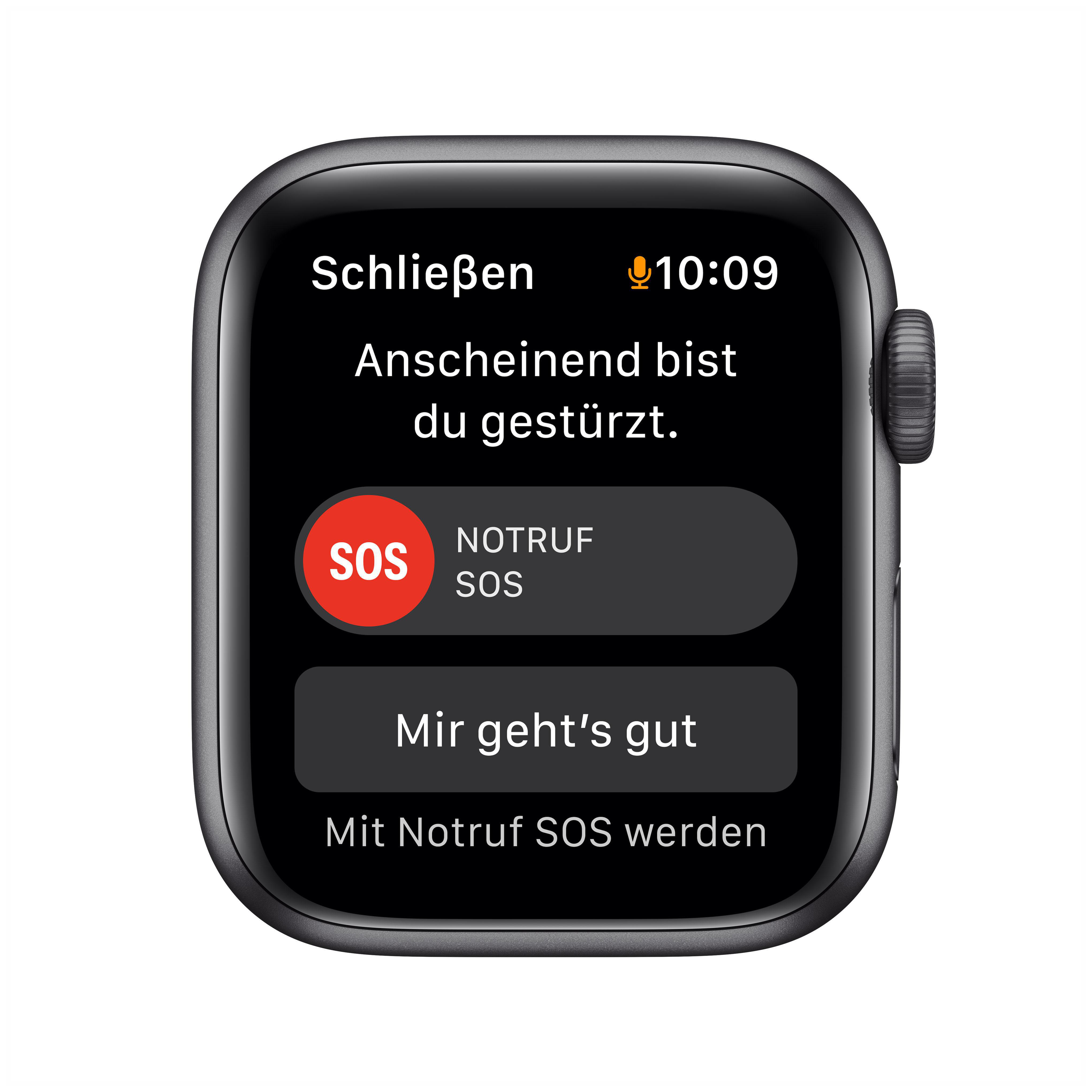 APPLE Watch SE (GPS) 40mm Smartwatch Aluminium Fluorelastomer, 130 - 200 mm, Armband: Mitternacht, Gehäuse: Space Grau